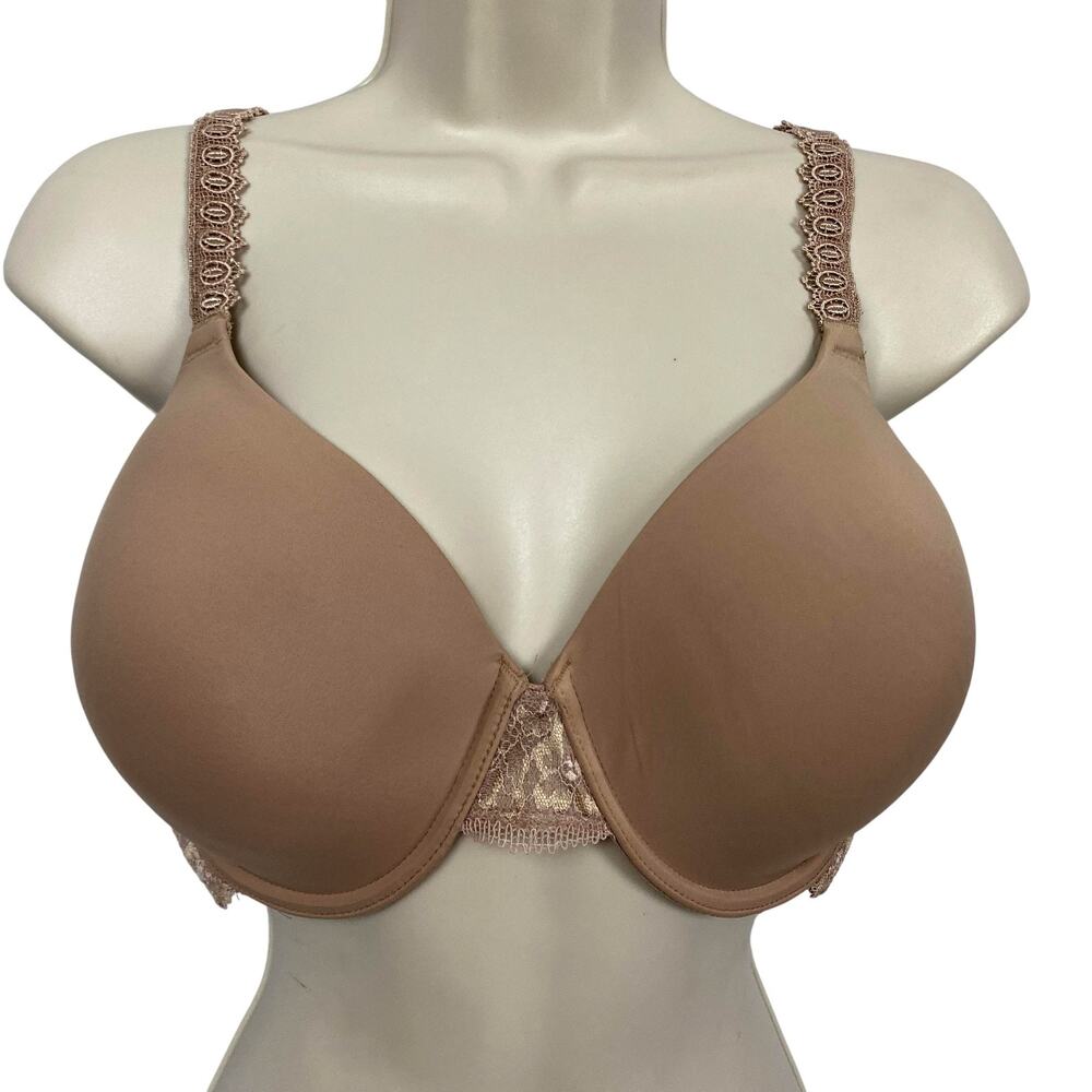 Wacoal Bra Womens 38DD Beige 853369 Underwire Chantilly Lace Level Up Lined
